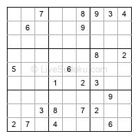 Play hard daily sudoku number 1191252